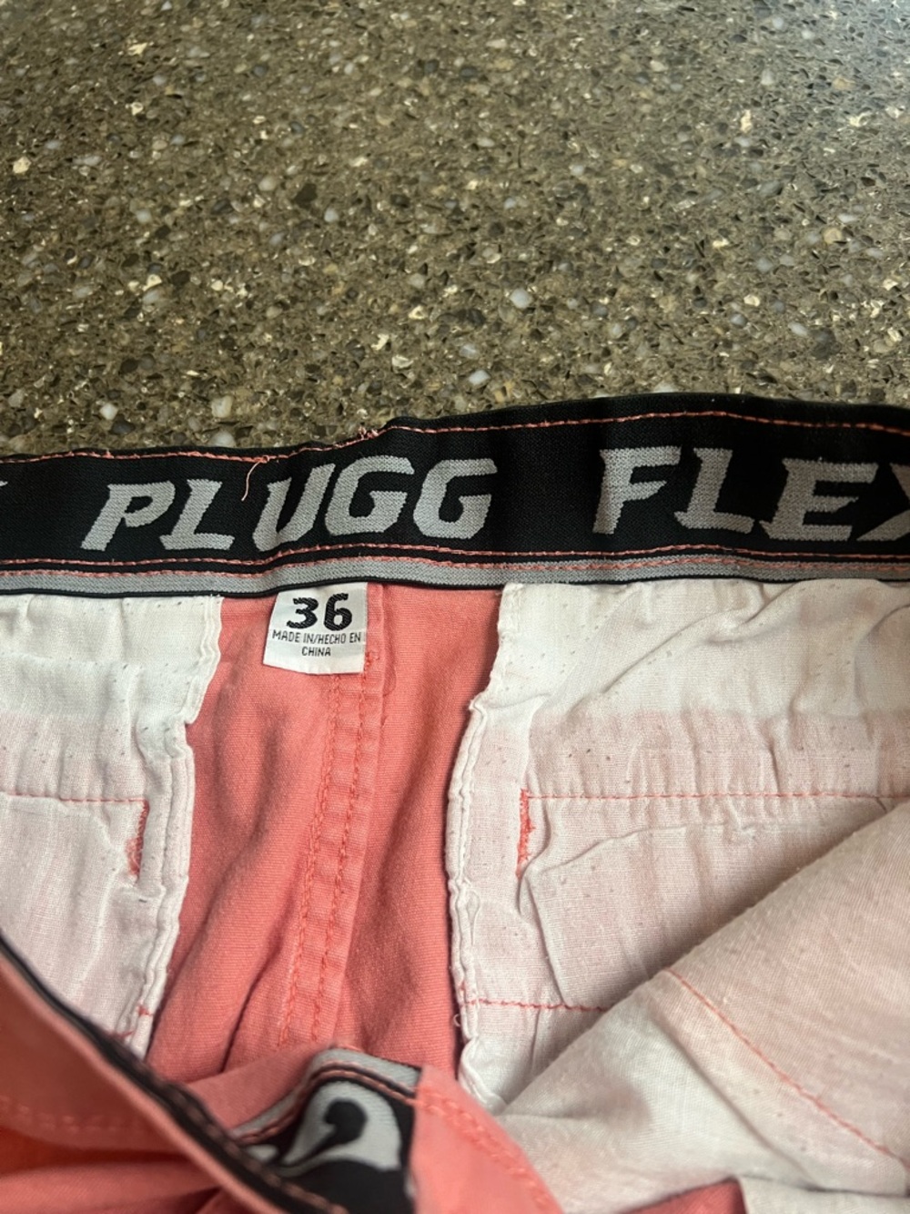 Plugg Flex Men's Coral Flat-Front Cotton Shorts Size 36 Summer Golf Spring Date - Picture 6 of 7